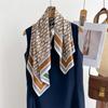 1 Stück Luxus Imitat Seide Quadratisches Tuch Damen Doppelseitiger Druck Halstuch Bandanas Foulard Damen Haarband Schals Wickeltücher