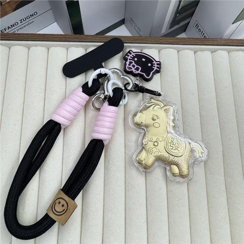 Gold 999 Wealth Keychain Pendant: Lucky Bag Ornament Gift for Women Gold Foil
