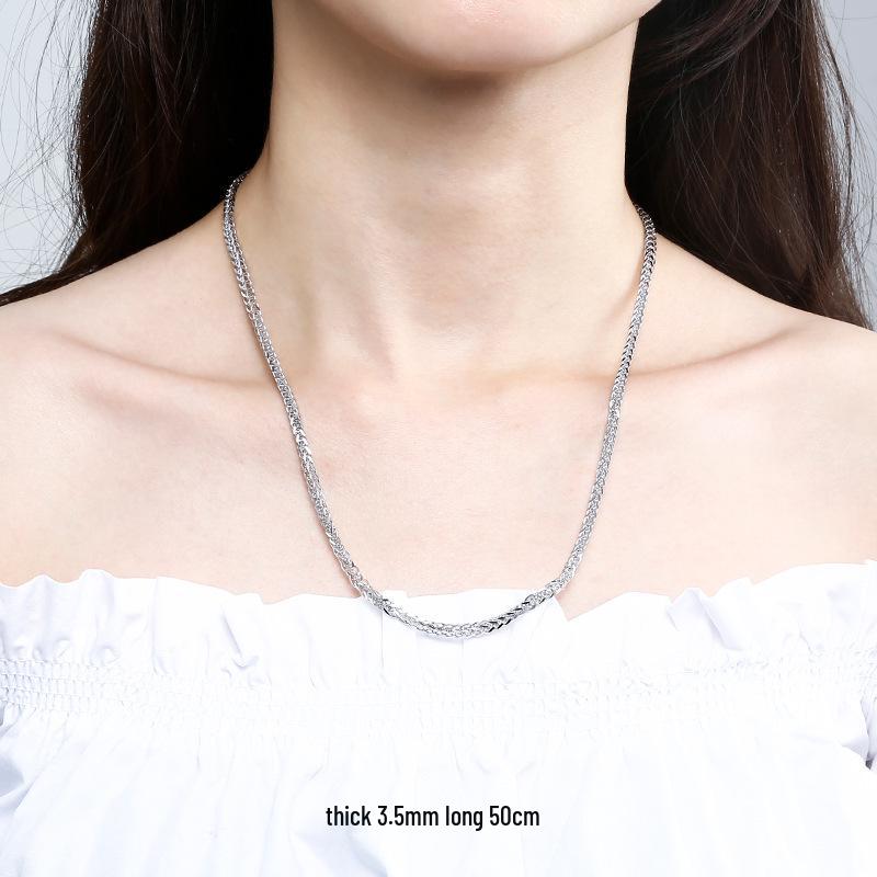 925 Sterling Silver Chopin Necklace Chain for Women & Men - Simple Clavicle Design
