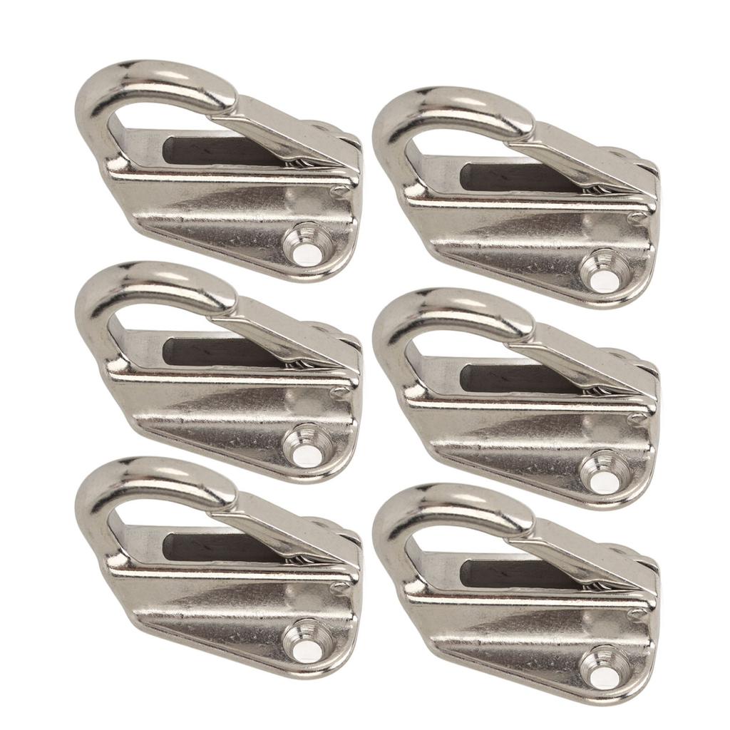 6Pcs Fender Hook Stainless Steel Heavy Duty Spring Buckle Type Fender Hanger for Home Marine Engineering