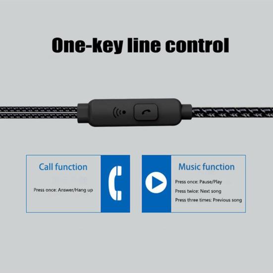 V2 Wired Earphone Comfortable Sensitive Line Control Mega Bass Comfy Headphone for Sports