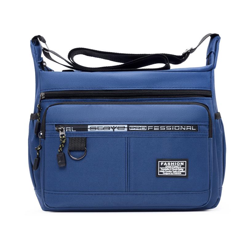 

Мужская износостойкая многокарманная сумка кроссбоди и на плечо из ткани Оксфорд - 2025 Большой вместимости деловой повседневный рюкзак синий