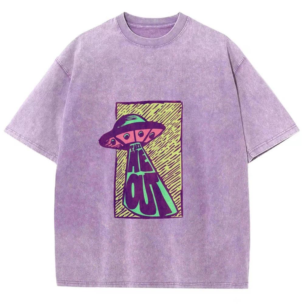 Cool Alien Spaceship UFO T Shirt Unisex Tees Top Short Sleeve T-shirt Cotton Streetwear Harajuku Graphic Cotton T Shirt