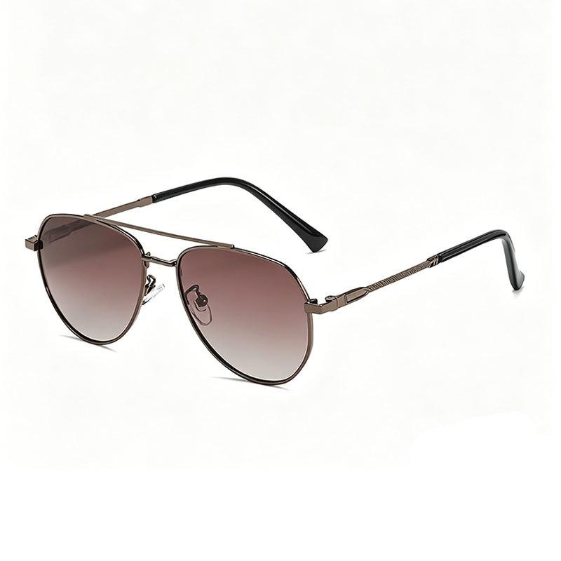 New toad glasses men's pilot double-beam metal sunglasses UV-proof driving polarized sunglasses