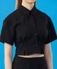 KOLEAT Women Cooling Refrigerator Crop Slim Short Sleeve Shirt [Black] Crop Top Short Sleeve Tee