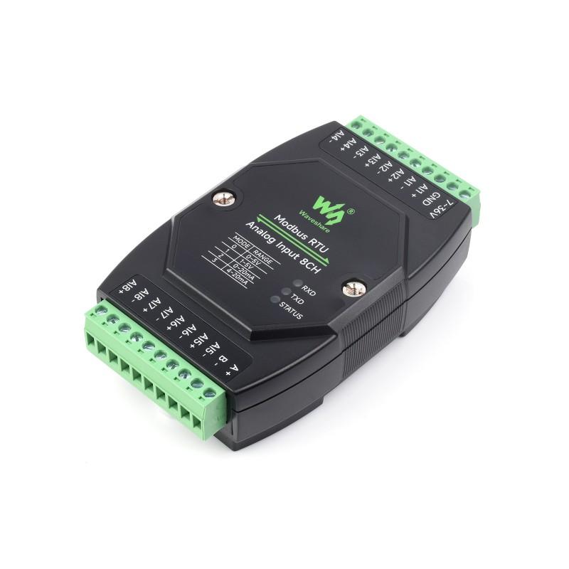 Industrial 8-Ch Analog Acquisition Module, 12-bit High-precision, Supports Voltage and Current Acquisition