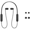 Sony WI-C100 Wireless Earbuds, Bluetooth Compatible, 25-Hour Battery Life, IPX4 Water Resistant, DSEE Compatible, Black, WI-C100 BZ, Small