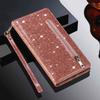 Zipper Cute Glittering Wallet Cards Solt Phone Case For Samsung S26 Ultra S25 Plus S24 S23 A36 A56 Flip Strong Magnetic Cover