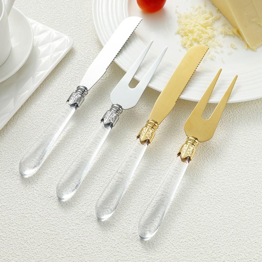 Stainless Steel Cheese Shovel Fork Set Reusable Cake Shovel Cheese Tools Dessert Knife  Kitchen