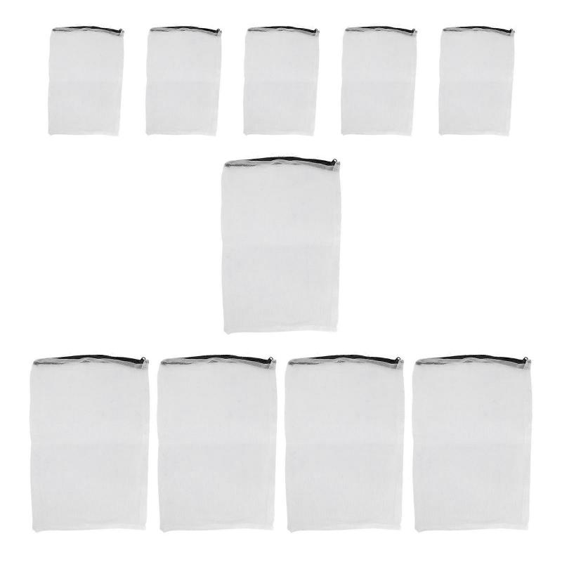 Aquarium Filter Material Pouches 10PCS Thickened Zipper Design For Aquarists Fine Mesh Design Perfect For Water Filtration
