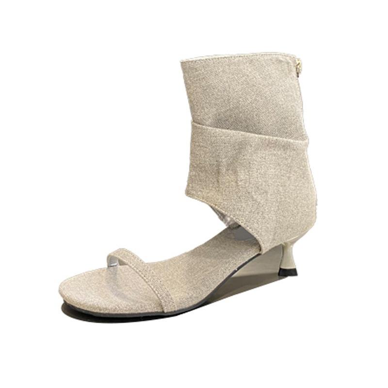 Beautiful open-toed cool boots autumn new temperament thin fashionable sexy cloth chair stiletto sandals