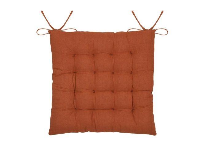 Assise de chaise - Galicia - 38 x 38 cm - 100% coton - Matelassée - Marron