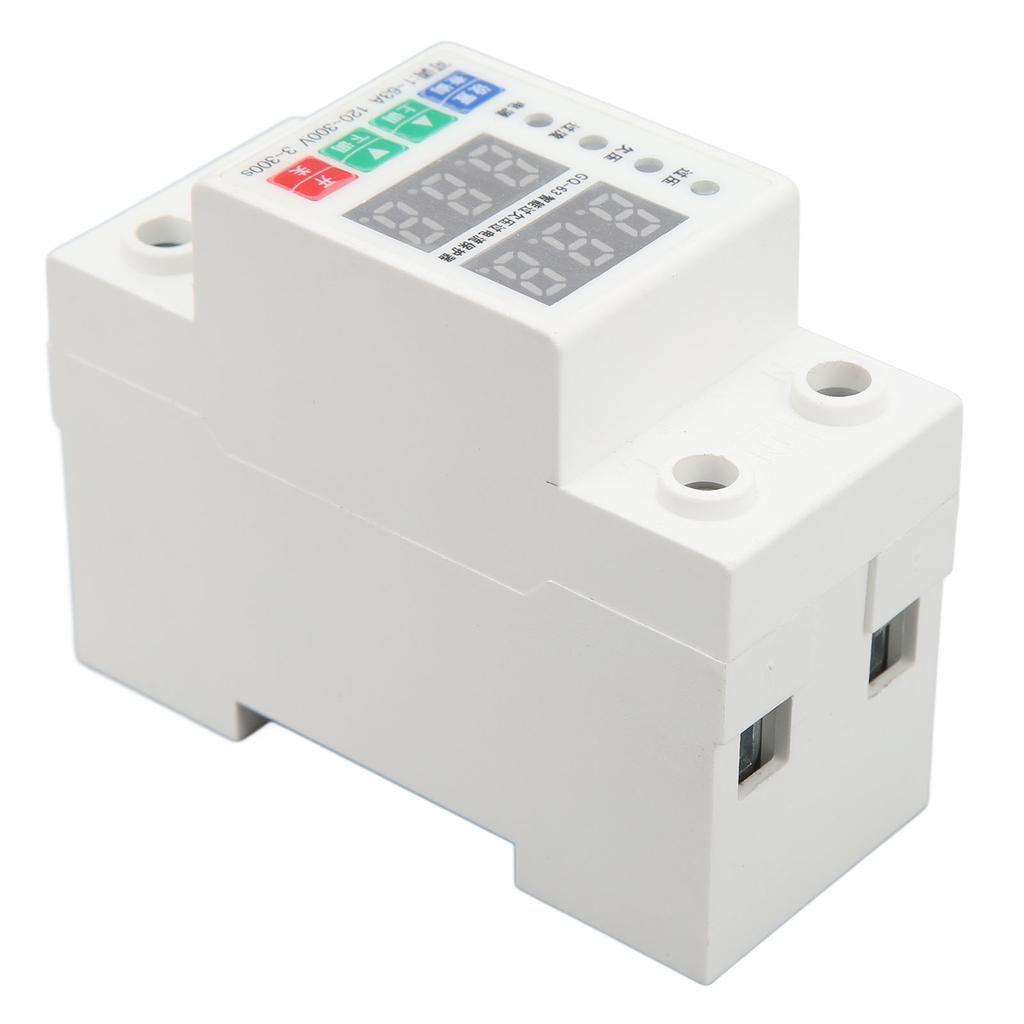 Voltmetru Bifazat cu Montaj pe Șină DIN, Protector Automat Reglabil la Supratensiune și Supracurent, Siguranță Automată