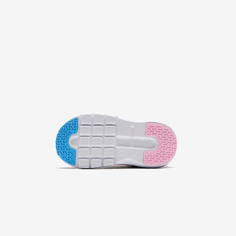 Anta Kids Mesh Comfortable Versatile Anti-Kick Shock-Absorbing Low-Top Walking Shoes Baby Shoes Light-Gray A22440061-2