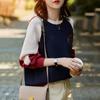 Women's Trendy 2023 Cotton Hoodie: Loose, Versatile, Patchwork, Color Block, Hoodless Top for Spring/Autumn