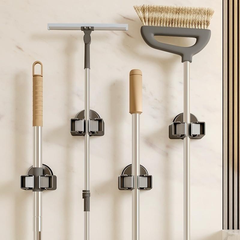 No Need To Drill Suction Cup Mop Rack, Mop Wall-mounted Clip, Broom Hook, Bathroom Door Behind Storage Rack, Kitchen Hook Clip