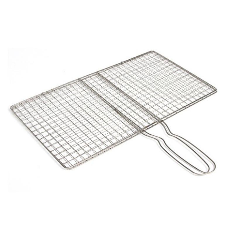 Barbecue Net Thickened Stainless Steel Grill & Vegetable Clip, Disposable Household Mesh Rack Grate