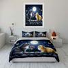 Romantic Cats Under Moonlight Scene Kid'S And Adults' Bedroom Decor, Exquisite Three-Piece Bedding Set Gift