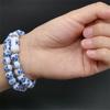 B21 Blue White Pattern Creativity Porcelain  Printing Exquisite Stretch Bead Bracelet 8MM  Plum Blossom Bead Bracelet Jewelry