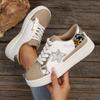 2025 Autumn Women's Casual Sneakers Color Block Star Lace Up Flat Sport Shoes Ladies Vulcanized Shoes Zapatillas De Mujer Size35