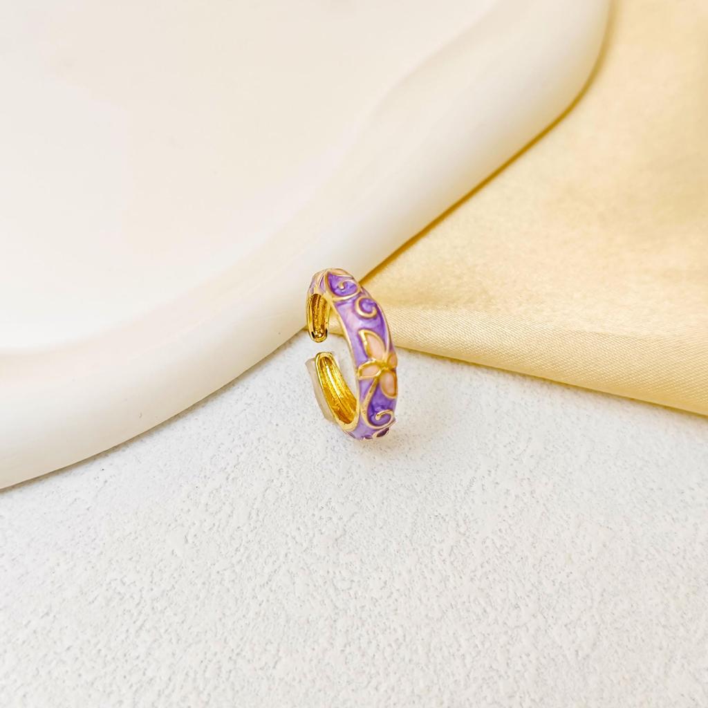 INS Stil Tropföl Kleine Blume Offener Ring - Eleganter und Einzigartiger Schwanzschmuck