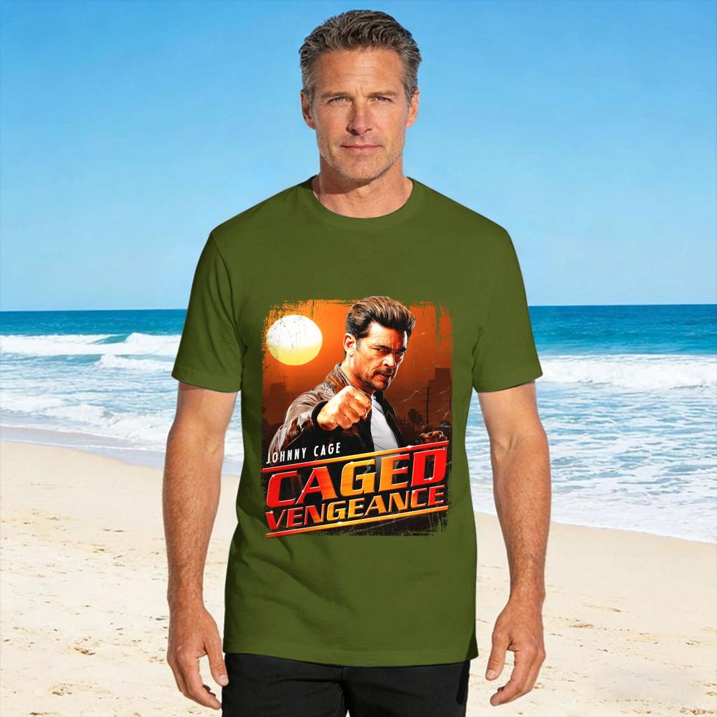 Johnny Cage Caged Vengeance Perforunisexce Tshirt Summer 100 Cotton Tshirts For Unisex Casual Tee Shirt Short Sleeve Awesome Tees