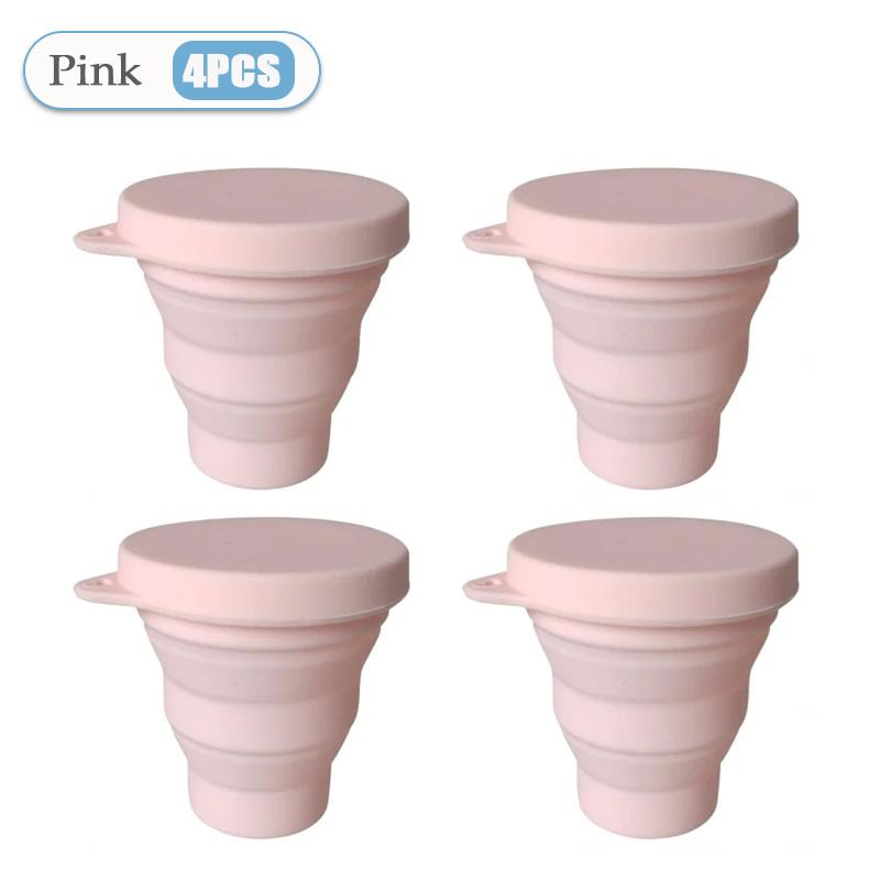 1-10PCS Foldable Large Capacity Cup Mini Telescopic Cup Silicone Portable Tea Cup Outdoor Travel with Lid Coffee Telescopic Cup