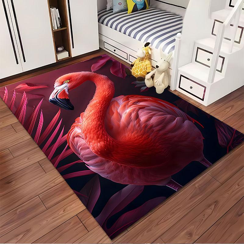 Tropical Flamingo Art Carpet Suitable As a Non-slip Mat for the Living Room or Bedroom Sofa
