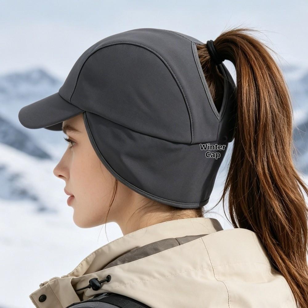 Adjustable Snapback Ear Flap Baseball Cap Thickened Fleece Winter Sports Hat