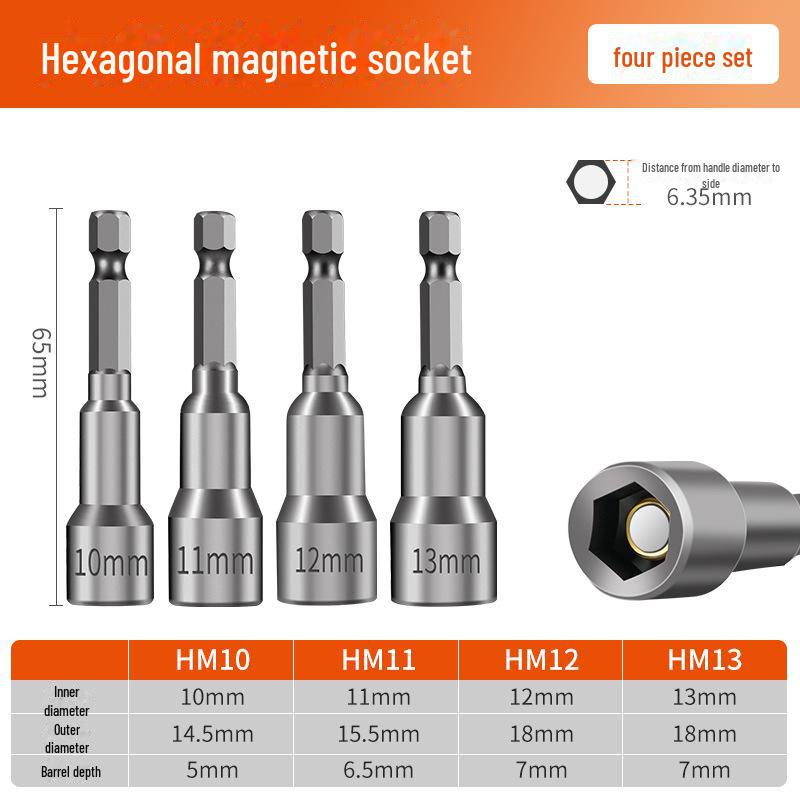 8mm Magnetic Hex Socket Head Drill and Wrench Tool Set