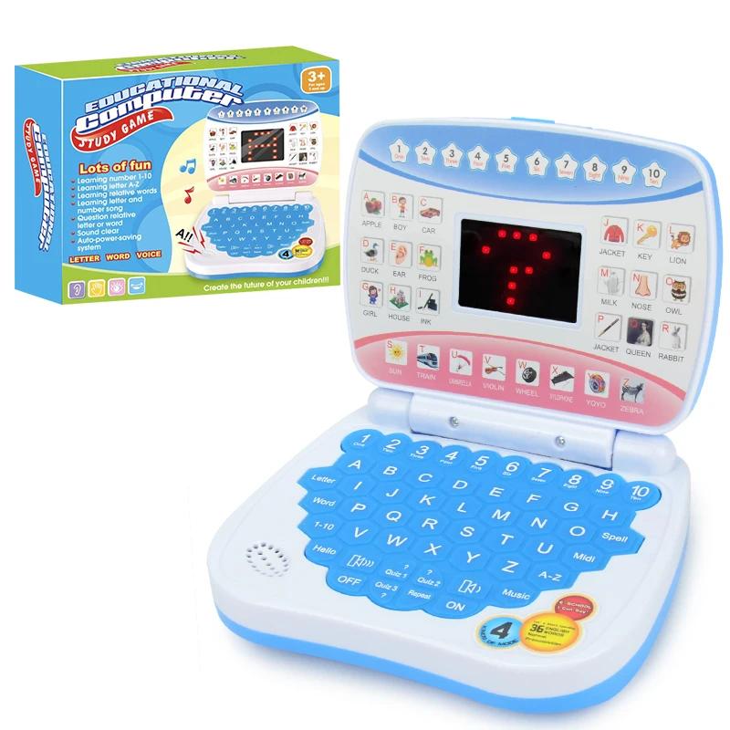 English Learning Small Laptop Toy for Kids 2-3 Years. Boys and Girls Computer for Aphabet ABC.Numbers.Words.Spelling.Maths.Music