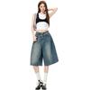 American Retro Women's Denim Five-Point Shorts, 2026 Spring/Summer Collection - Loose, Wide-Leg, Versatile Mid-Length Pants for a Relaxed Fit.