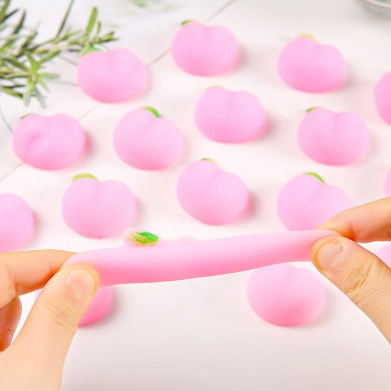 10/30/50Pcs 3.5Cm Stereo Peach Bum Ornament Mobile Phone Decoration Accessories Toy Fun Butt Mochi Squeeze Toys