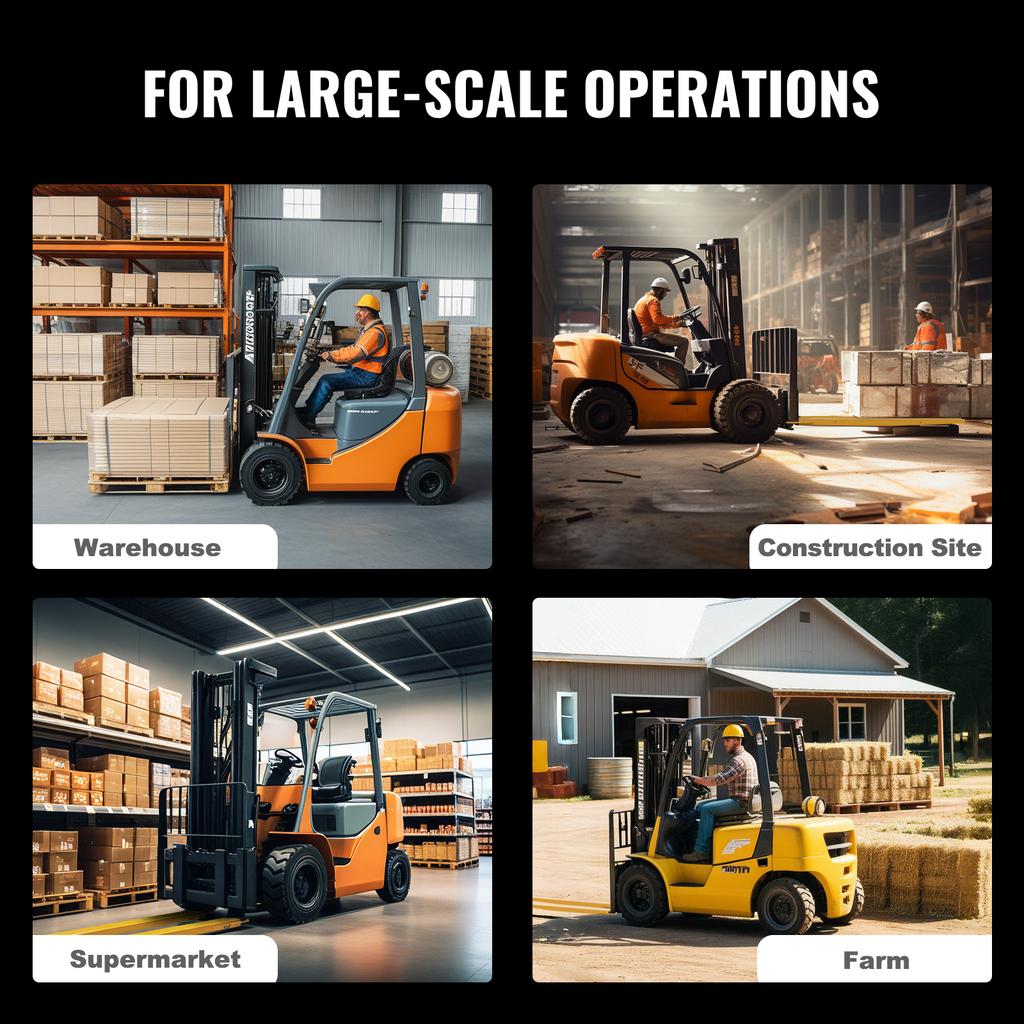 SucceBuy 96in Pallet Fork Extensions Carbon Steel Material Handling Forklift Lifting Attachments for Truck Cargo Handling