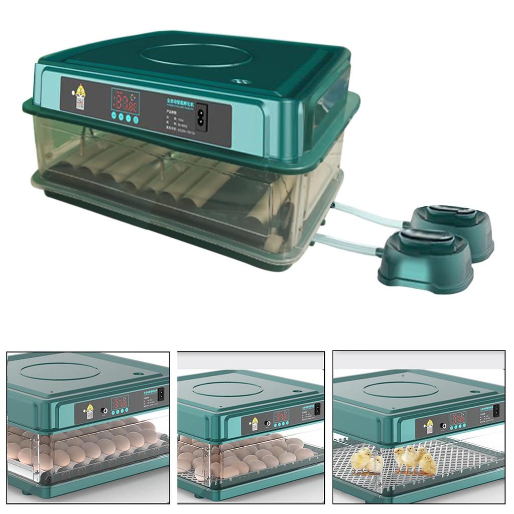 Automatic Turning Egg Incubator with Detachable ABS Tray Dual Power Temperature Control for Poultry Hatcher Chicken Duck Eggs