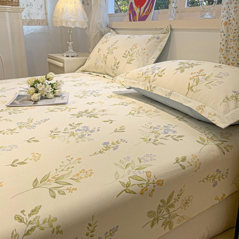 Mei Yun Ge Small Fresh All Cotton Printed Flower Series Single Bed Sheet