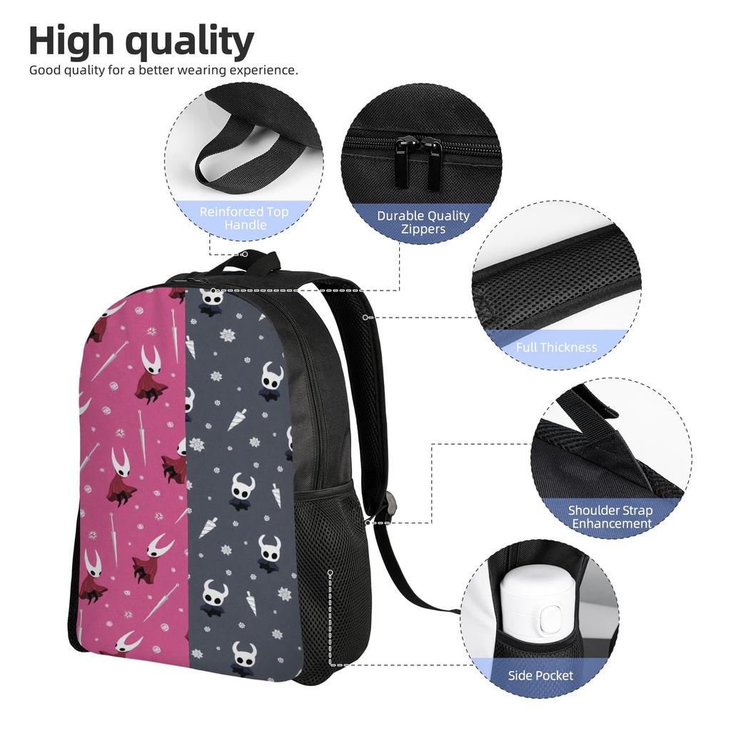 Hollow Knight Video Game Backpack Men Durable Backpacks Polyester Kawaii School Bags Travel Design Rucksack