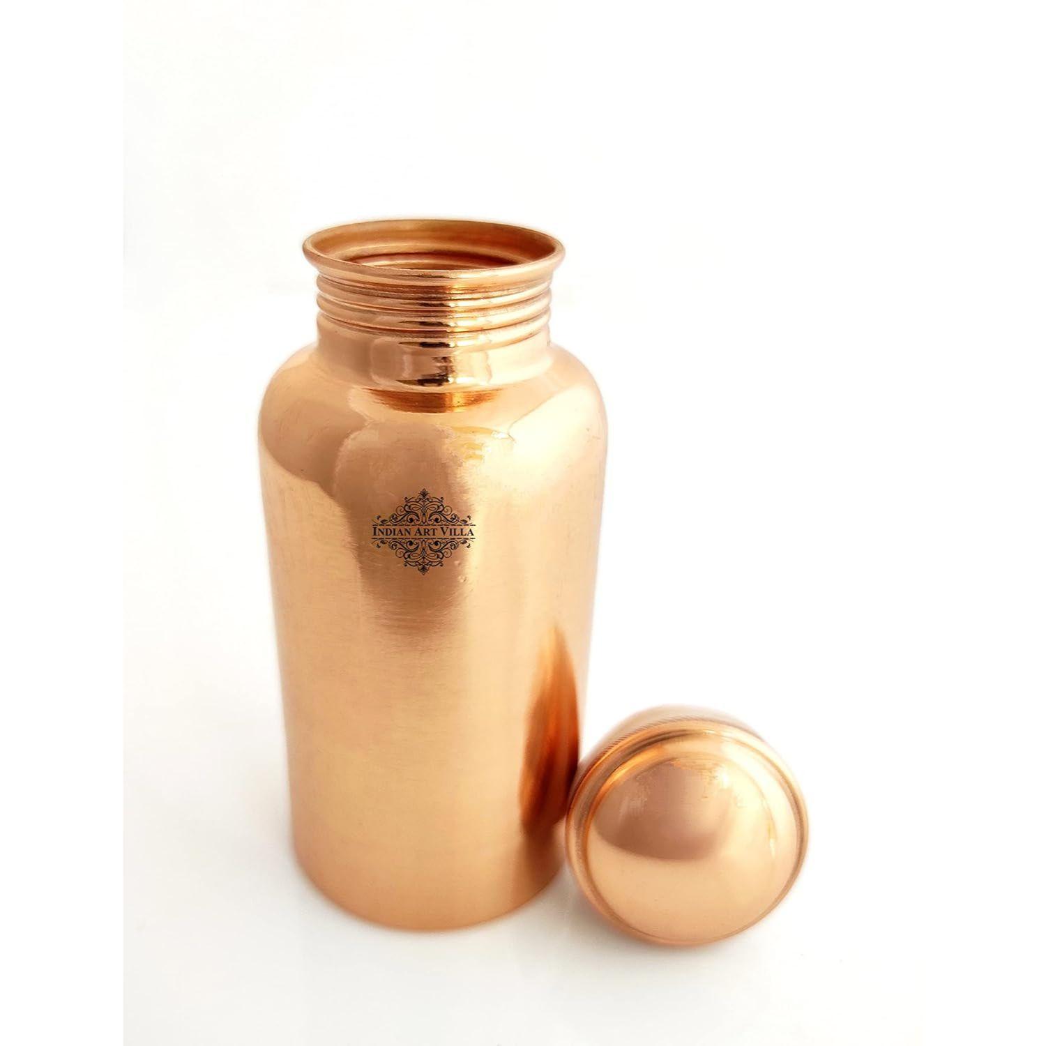 

Бутылка – 300 мл, Бутылка из чистой меди для пользы для здоровья, Посуда для питья, Стильный дизайн для ежедневного использования, йоги, путешествий, офиса и в качестве подарка, Набор из 1