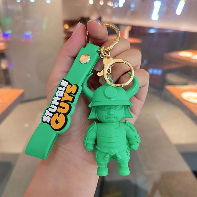 Adorable Cartoon Silicone Keychain Trinket Cute Cat Wolf Keyring For Gifting