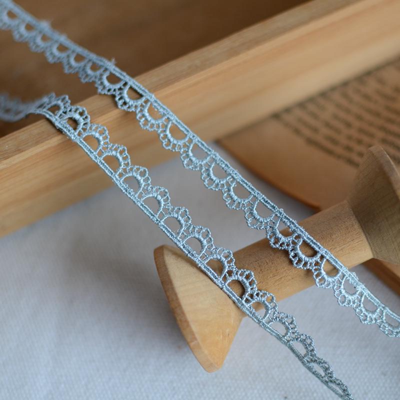High-Quality 2-Color Polyester Water-Soluble Embroidery Lace Trim, 1CM Width for Qipao Dresses