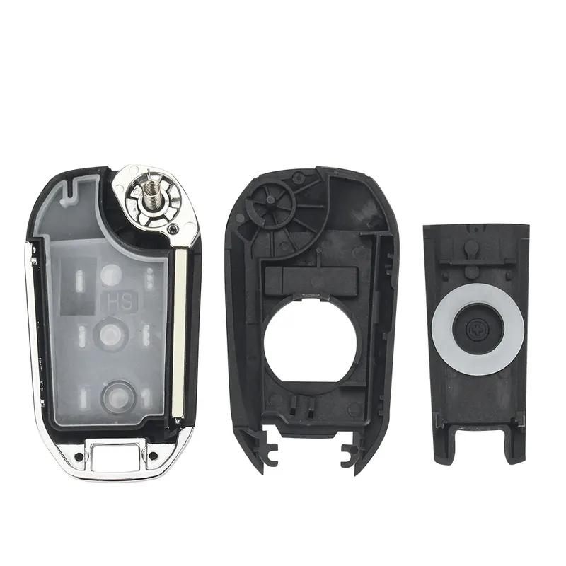 KEYYOU Gusci Guscio Chiave Auto Telecomando Pieghevole a 3 Pulsanti Per Citroen Aircross C3 C4 Per Peugeot 308 208 508 3008 5008 VA2/HU83