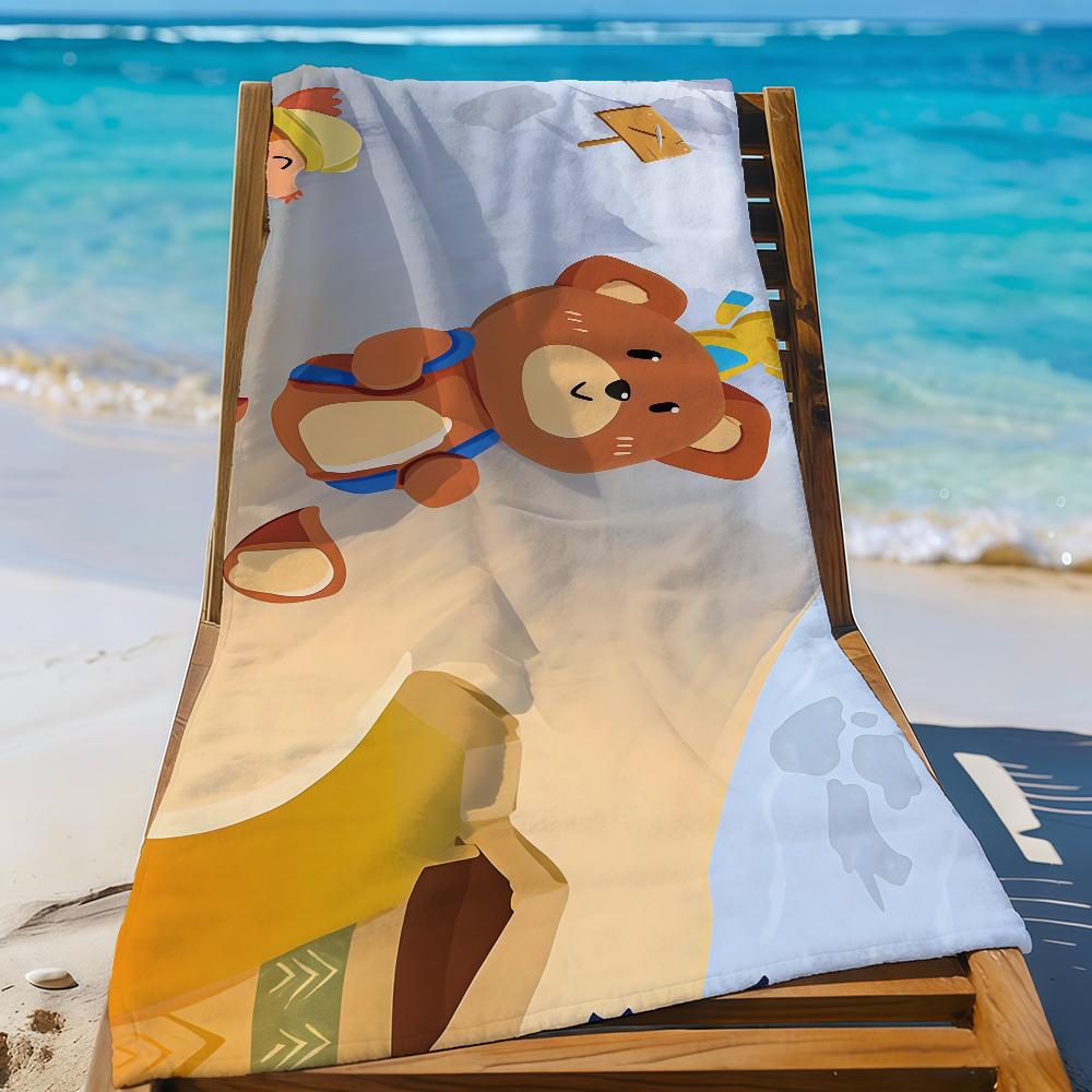 

Super Bear Adventure Towel Sports Quick Dry Travel Camping Gear Sandproof Soft Light Large Beach Towel W40*H60(CM)