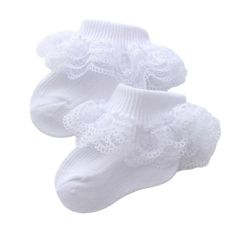 RUEWEY Baby Socks Items Accessories Newborn Girl Clothes Eyelet Frilly Lace Baptism Baby Socks Clothing for Kids Girls