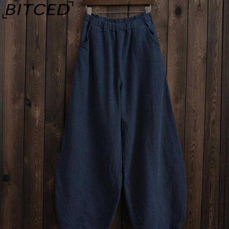 BITCED Women's Fashion Casual Solid Color Print Pants & Capris