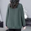 Plus Size Loose Jacquard T-Shirt Sweatshirt for 40-Year-Old Women - Warm, Versatile & Light