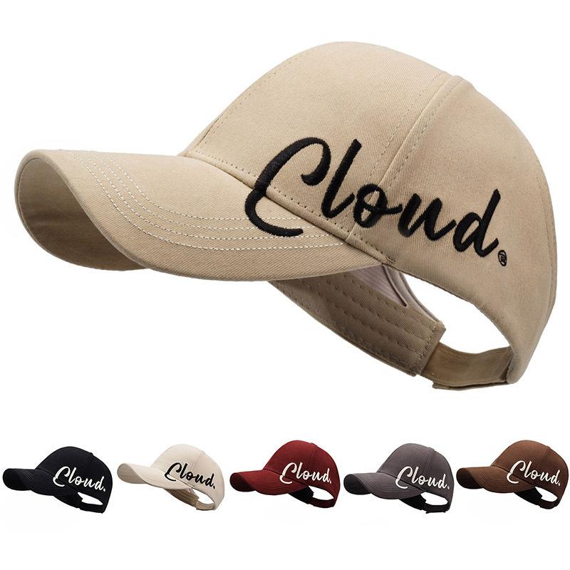 Fashionable Street Style Embroidered Letter Ponytail Hat Travel Sun Protection Face Slimming Versatile Accessory for Women