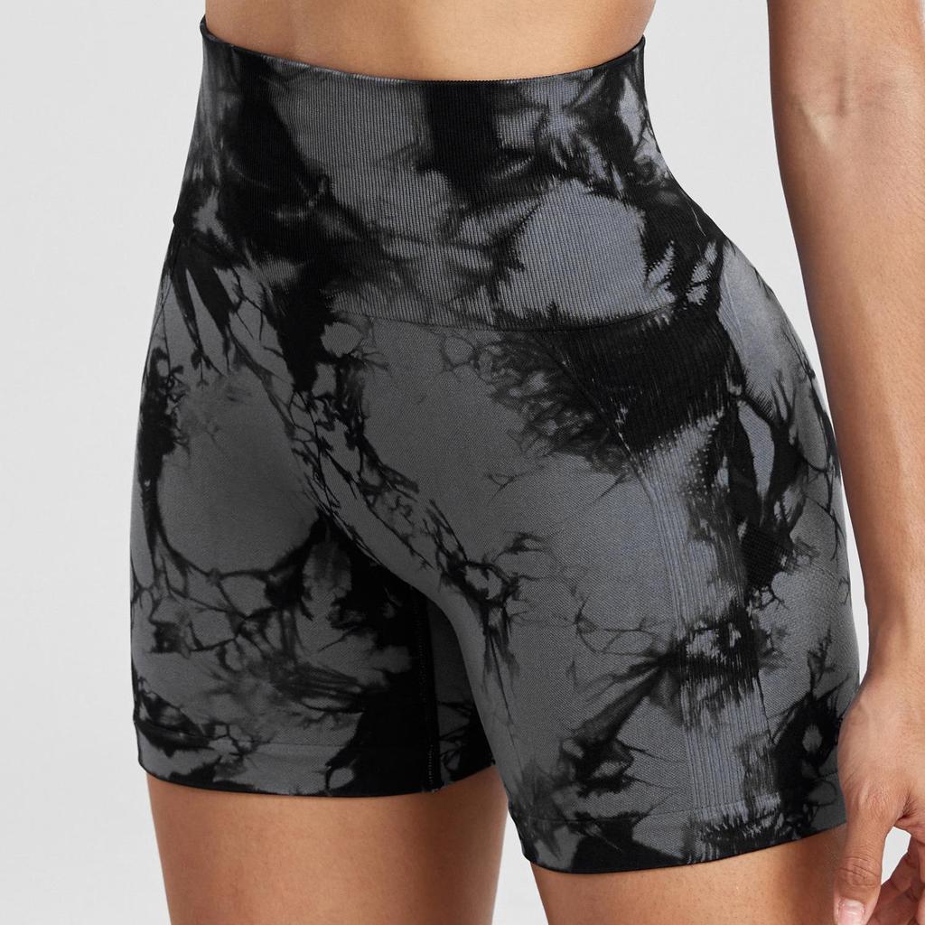 Women's Tie-Dye Seamless High-Waisted Yoga Shorts - Summer Fitness Sportswear