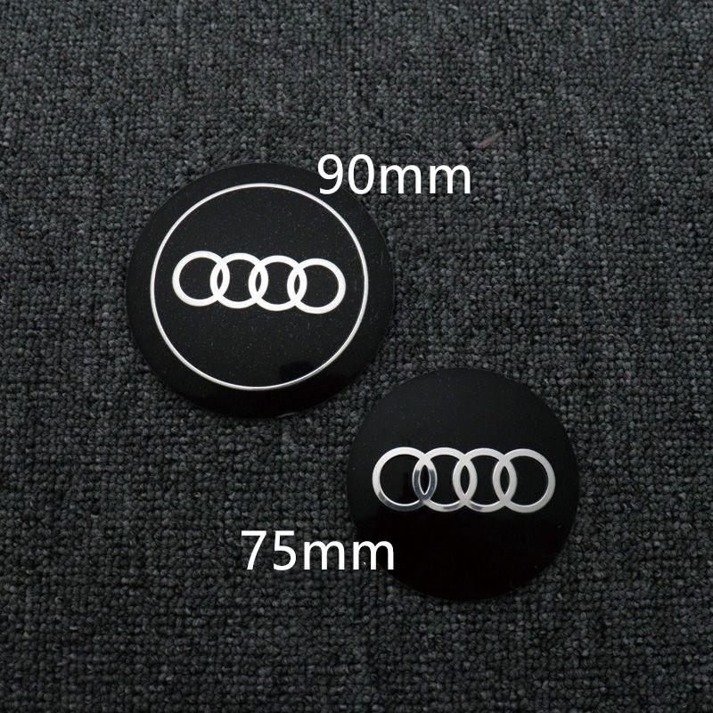 4PCS Car Badge Wheel Center Cover Stickers Hub Caps Decal 56mm/75mm/90mm For T3 A3 A4 A6 A7 A8 Q3 Q5 Q7 S3 S4 S5 S6 RS QW32s37