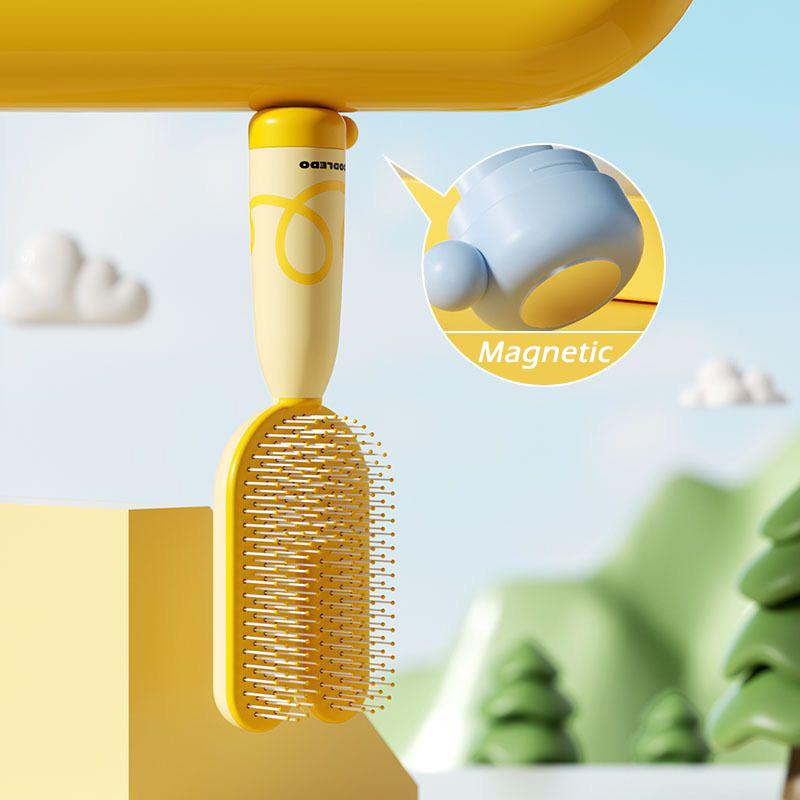 Pet Grooming Brush with Magnetic Handle Anti-Static Massage Deshedding Tool for Dogs & Cats Easy Hair Removal Comb