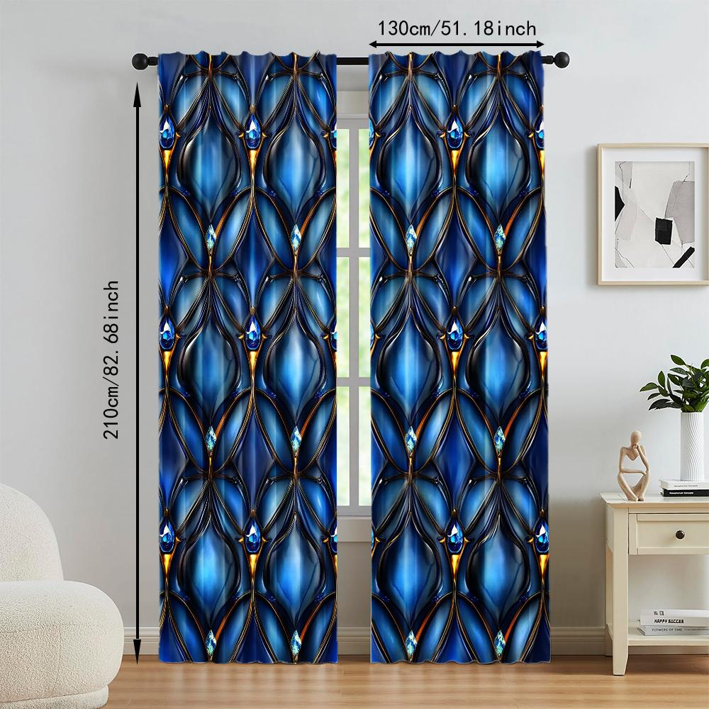 Set Of 2 Chic Inspired Window Curtains Design Easy Hanging Polyester Material Perfect Bedroom Living Room Nordic Made Sitting Treatment